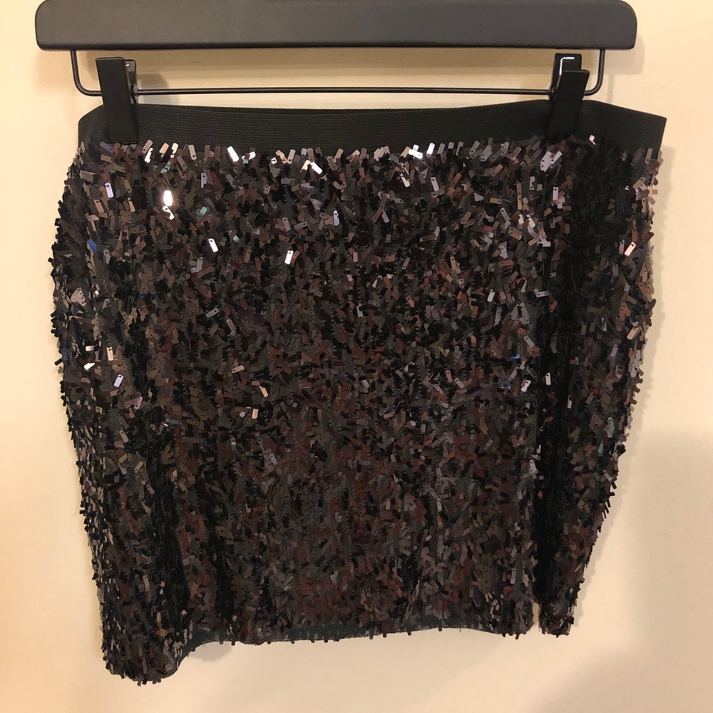 NWOT Express Long Sequin Mini Skirt